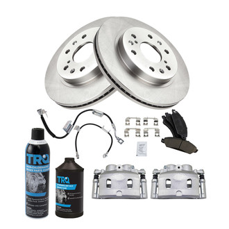 TRQ® - Performance Ceramic Front Brake Kit with Calipers and Hoses
