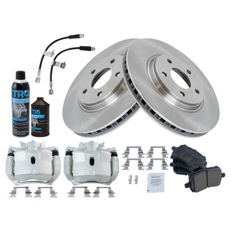 TRQ® - Performance Ceramic Front Brake Kit with Calipers and Hoses