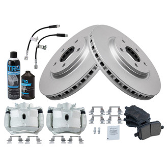 TRQ® - Performance Ceramic Front Brake Kit with Calipers and Hoses