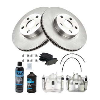 TRQ® - Performance Ceramic Front Brake Kit with Calipers and Hoses