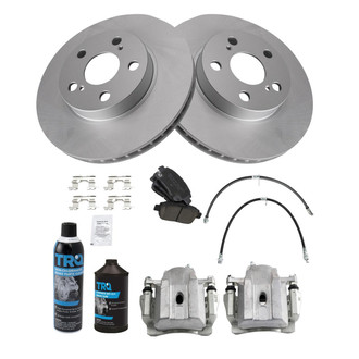 TRQ® - Performance Ceramic Front Brake Kit with Calipers and Hoses