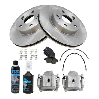 TRQ® - Performance Ceramic Front Brake Kit with Calipers and Hoses
