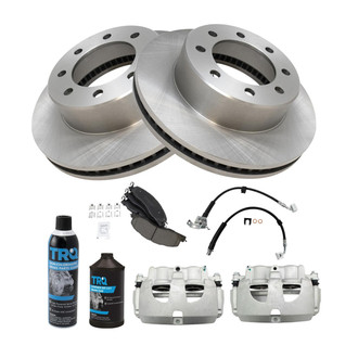 TRQ® - Performance Ceramic Front Brake Kit with Calipers and Hoses