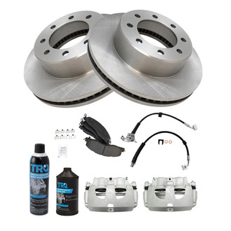TRQ® BKA72287 - Performance Semi-Metallic Front Brake Kit with Calipers and Hoses