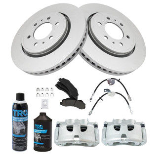 TRQ® - Performance Ceramic Front Brake Kit with Calipers and Hoses