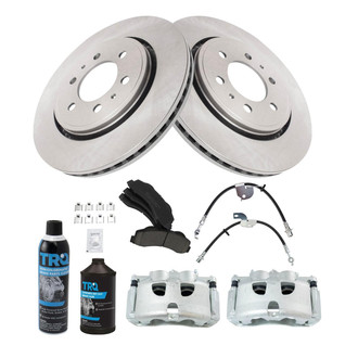 TRQ® - Performance Ceramic Front Brake Kit with Calipers and Hoses