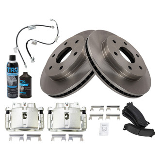 TRQ® - Performance Ceramic Front Brake Kit with Calipers and Hoses