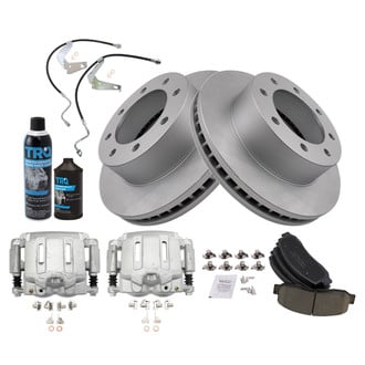 TRQ® - Performance Ceramic Front Brake Kit with Calipers and Hoses