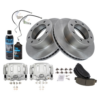 TRQ® - Performance Ceramic Front Brake Kit with Calipers and Hoses