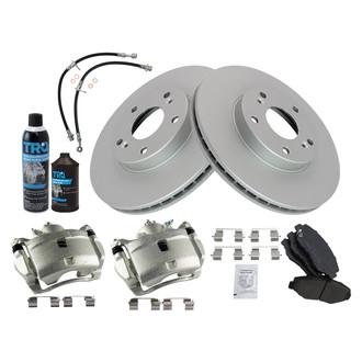 TRQ® - Performance Ceramic Front Brake Kit with Calipers and Hoses