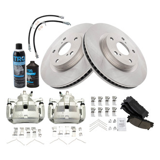 TRQ® - Performance Ceramic Front Brake Kit with Calipers and Hoses