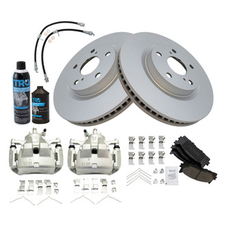 TRQ® - Performance Ceramic Front Brake Kit with Calipers and Hoses