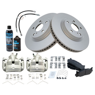 TRQ® - Front Disc Brake Kit with Semi-Metallic Pads, Calipers and Hoses