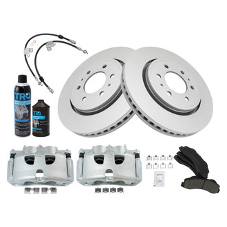 TRQ® - Performance Ceramic Front Brake Kit with Calipers and Hoses