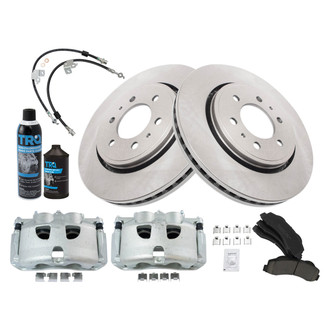 TRQ® - Performance Ceramic Front Brake Kit with Calipers and Hoses