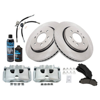 TRQ® - Performance Ceramic Front Brake Kit with Calipers and Hoses