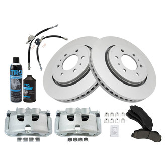 TRQ® - Performance Ceramic Front Brake Kit with Calipers and Hoses