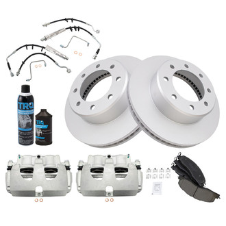 TRQ® - Disc Brake Kit with Ceramic Pads, Calipers and Hoses