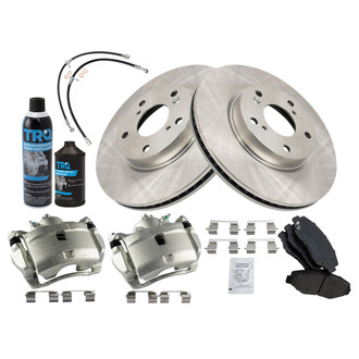 TRQ® - Front Disc Brake Kit with Ceramic Pads, Calipers and Hoses