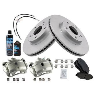 TRQ® - Front Disc Brake Kit with Ceramic Pads, Calipers and Hoses