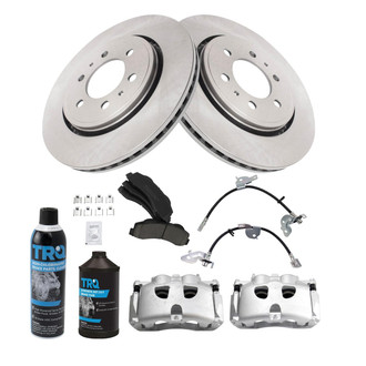 TRQ® - Performance Ceramic Front Brake Kit with Calipers and Hoses