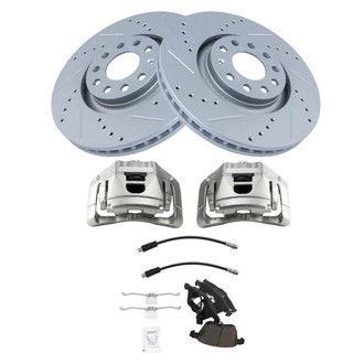 TRQ® - Performance Ceramic Brake Kit with Calipers and Hoses