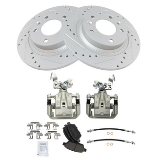 TRQ® - Performance Ceramic Brake Kit with Calipers and Hoses