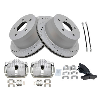 TRQ® - Performance Semi-Metallic Brake Kit with Calipers and Hoses