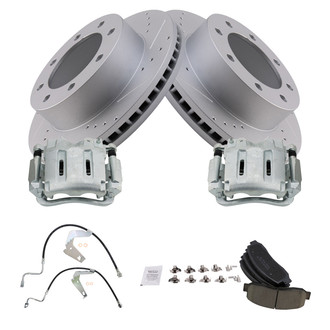 TRQ® - Performance Ceramic Front Brake Kit with Calipers and Hoses