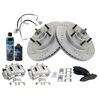 TRQ® - Performance Ceramic Front Brake Kit with Calipers and Hoses