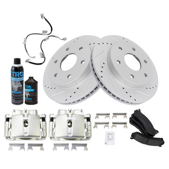 TRQ® - Performance Ceramic Front Brake Kit with Calipers and Hoses