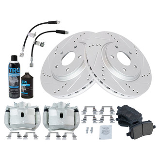 TRQ® - Performance Ceramic Front Brake Kit with Calipers and Hoses