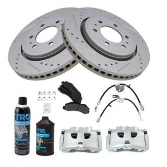 TRQ® - Performance Ceramic Front Brake Kit with Calipers and Hoses