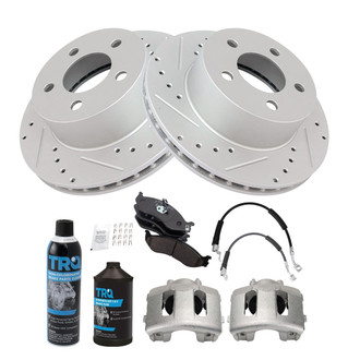 TRQ® - Performance Ceramic Front Brake Kit with Calipers and Hoses