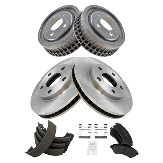TRQ® - Disc and Drum Brake Kit with Semi-Metallic Pads