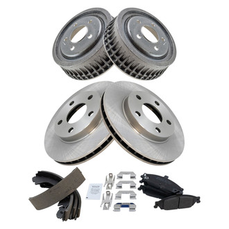 TRQ® - Disc and Drum Brake Kit with Semi-Metallic Pads