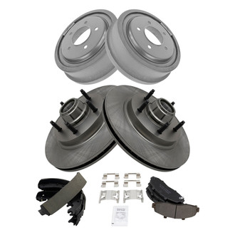 TRQ® - Front and Rear Disc Brake Kit with Semi-Metallic Pads