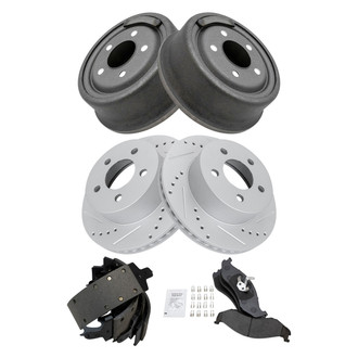 TRQ® - Performance Semi-Metallic Brake Kit with Drum and Shoes