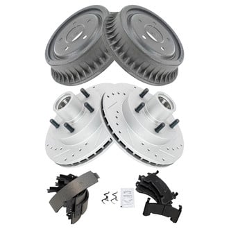 TRQ® - Performance Semi-Metallic Brake Kit with Drum and Shoes