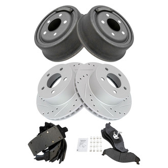TRQ® - Performance Semi-Metallic Brake Kit with Drum and Shoes