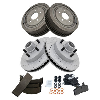 TRQ® - Performance Semi-Metallic Brake Kit with Drum and Shoes