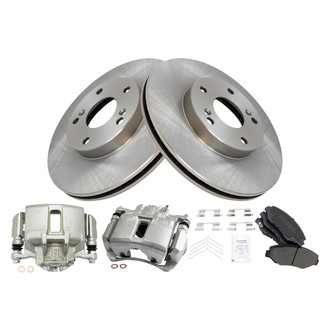 TRQ® - Front Disc Brake Kit with Semi-Metallic Pads and Calipers