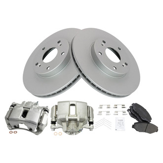 TRQ® - Front Disc Brake Kit with Semi-Metallic Pads and Calipers