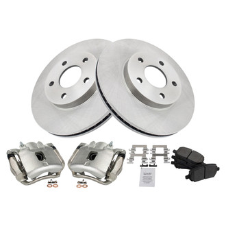 TRQ® - Front Disc Brake Kit with Semi-Metallic Pads and Calipers