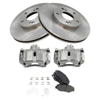 TRQ® - Front Disc Brake Kit with Semi-Metallic Pads and Calipers