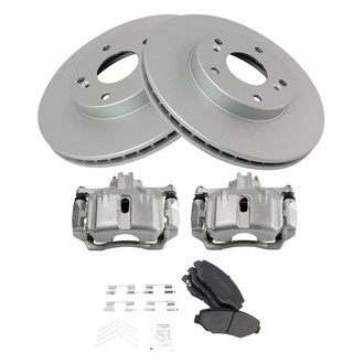 TRQ® - Front Disc Brake Kit with Semi-Metallic Pads and Calipers