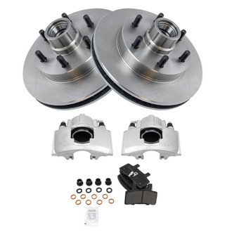TRQ® - Front Disc Brake Kit with Semi-Metallic Pads and Calipers