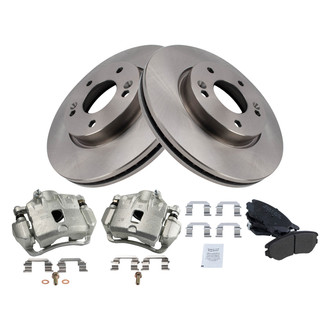 TRQ® - Front Disc Brake Kit with Semi-Metallic Pads and Calipers