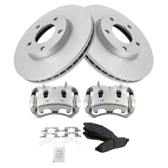 TRQ® - Front Disc Brake Kit with Semi-Metallic Pads and Calipers