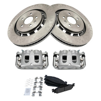 TRQ® - Front Disc Brake Kit with Semi-Metallic Pads and Calipers